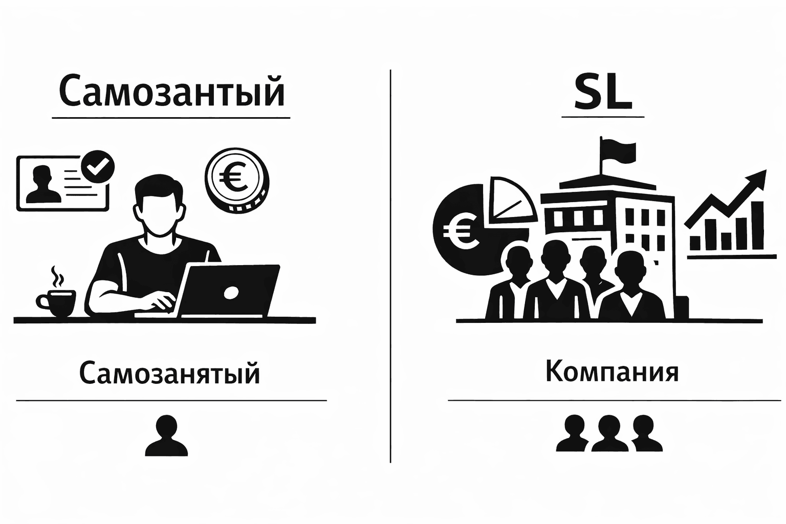 ВНЖ Испании по работе на себя: сравнение Autónomo и SL для Сuenta Propia